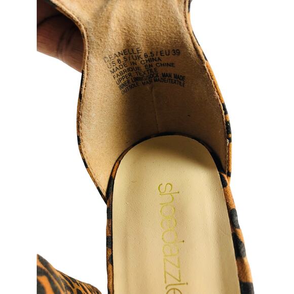 ShoeDazzle Deanelle Heeled Sandal Animal Print Heels Platform Peep Toe 8.5 - Picture 6 of 8